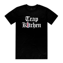 ST IDES x Trap Kitchen Old English Tee - Black